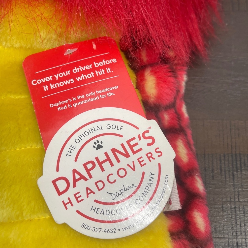 Daphne's Headcovers Red Dragon Golf Club Driver Cover Plush Animal Red Yellow - Picture 2 of 4